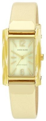 Anne Klein Ladies gold leather with tortoise shell case watch