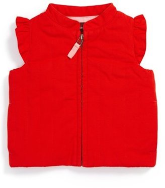Tea Collection 'Clotilde' Canvas Zip Vest (Baby Girls)