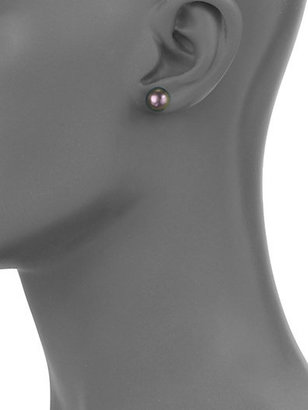 Majorica 10MM Grey Pearl Stud Earrings