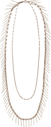 Isabel Marant Silver Tiered Fringe Necklace