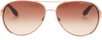 Marc by Marc Jacobs Rose Golden Aviator Sunglasses, Red