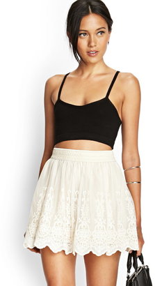 Forever 21 Embroidered A-Line Skirt