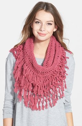 BP Knotted Fringe Knit Infinity Scarf