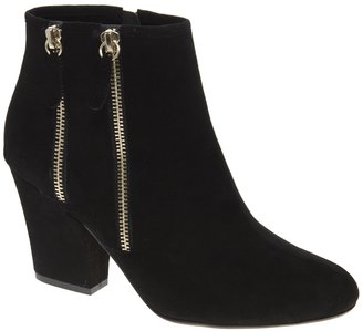 Dune Noras Black Double Zip Ankle Boots