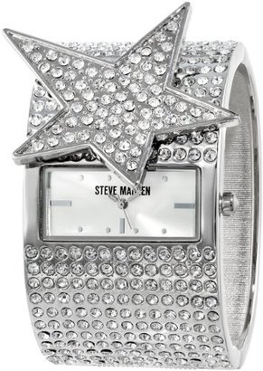 Steve Madden Women's SMW00011-01 Crystal Star and Cuff Bracelet Watch