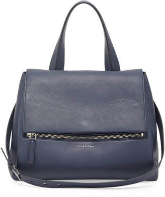 Givenchy Pandora Pure Medium Leather Satchel Bag, Blue