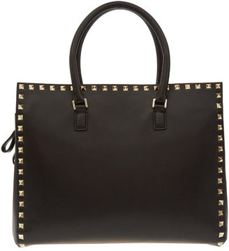 Valentino Black Rockstud Mini Square Leather Bag