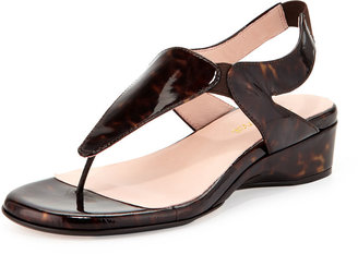 Taryn Rose Kiara Patent Thong Sandal, Tortoise
