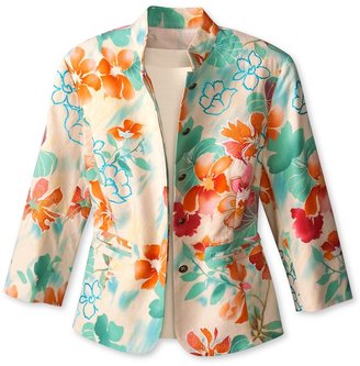 Coldwater Creek Print embroidered jacket