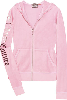 Juicy Couture Logo-embellished velour track top