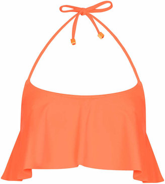 Topshop Flame orange shelf bikini top