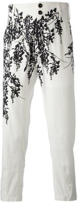 Ann Demeulemeester floral silhouette trousers