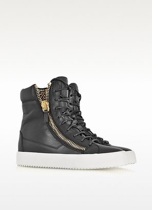 Giuseppe Zanotti Black Leather and Crystals Sneaker