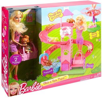Barbie Family Slide and Spin Pups Playset