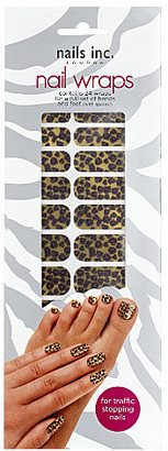 Nails Inc Leopard print gold nail wraps