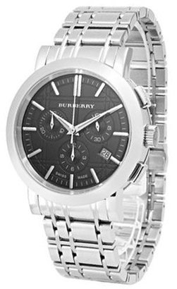 Burberry Men's Chronograph Stainless Steel Case and Bracelet Black Dial Date Display