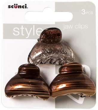 Scunci Style mini natural jaw clips 3's