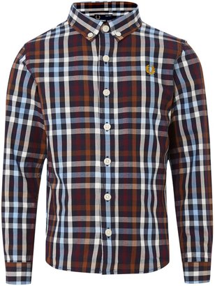 Fred Perry Boy`s multi check short sleeved shirt