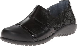 Naot Footwear Miro (Black Lace Nubuck/Metallic Road Leather/Black Madras Leather/Jet) Women's Flat Shoes