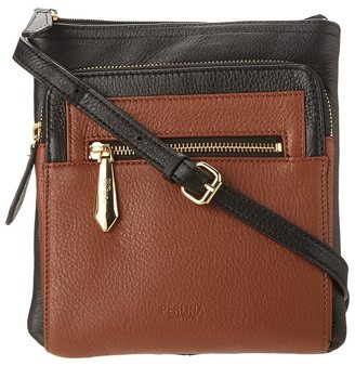 Perlina Handbags - Belinda Small Crossbody (Black/Cognac) - Bags and Luggage