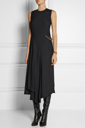 Victoria Beckham Chain-embellished crepe midi dress