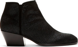 Giuseppe Zanotti Black Textured Leather Daddy Ankle Boots