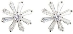 Jenny Packham No. 1 Designer silver snowflake stone earrings
