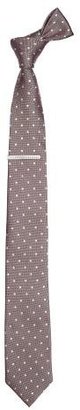 Next Pink Spotted Tie And Tie Clip