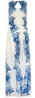 Dorothy Perkins Womens Tall Blue Floral Maxi dress- Blue