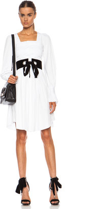 Alexander McQueen Pleated Cotton Poplin Shirt Dress