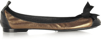 French Sole Julie metallic leather ballet flats