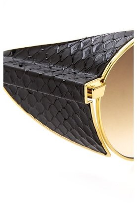 Linda Farrow Luxe Side Visor Snake Sunglasses