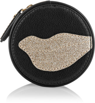 Diane von Furstenberg Glitterati appliquéd leather jewelry pouch