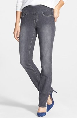 Jag Jeans 'Townsend' Stretch Pull-On Straight Leg Jeans (Grey) (Petite)