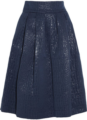 Preen by Thornton Bregazzi Ballot metallic wool-blend jacquard skirt