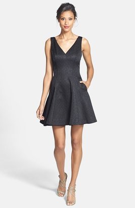 Erin Fetherston ERIN 'Veronica' Back Bow Detail Jacquard Fit & Flare Dress