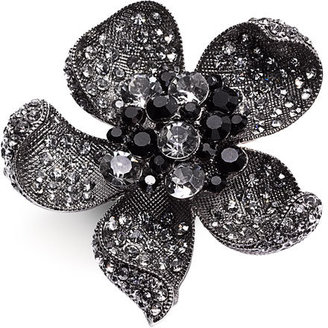 Cara Accessories 'Critters' Oversized Pavé Flower Stretch Ring