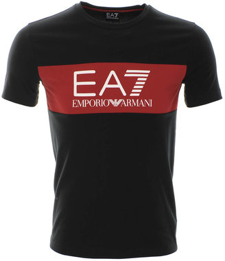 Emporio Armani EA7 Colour Block T Shirt Navy
