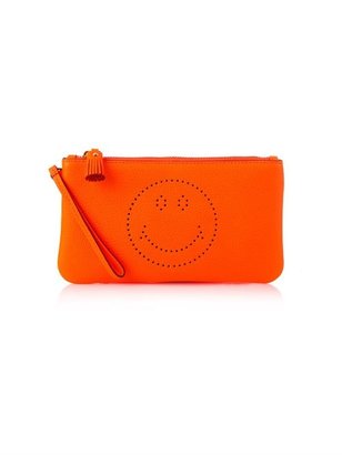 Anya Hindmarch Smiley leather wristlet pouch