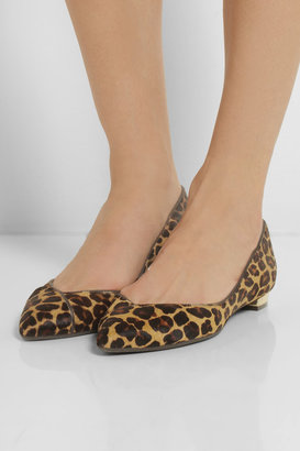 Tory Burch Nicki leopard-print calf hair point-toe flats