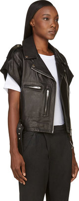 R 13 Black Leather Samurai Moto Vest