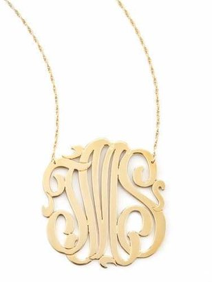Jennifer Zeuner Jewelry Three-Initial Pendant Necklace