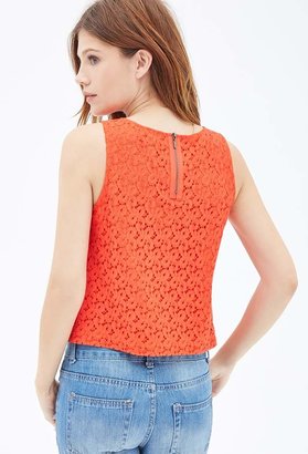Forever 21 Crochet Bow Patterned Top