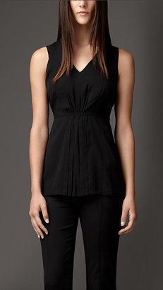 Burberry Pleated Front Silk Top