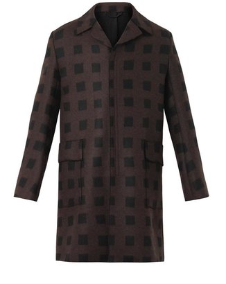 Kenzo Square-print wool-blend coat