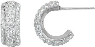 JCPenney CRYSTAL CARDED JEWELRY Crystal Hoop Earrings