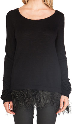 Milly Ostrich Plume Sweater