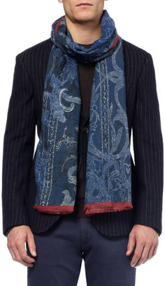 Etro Printed Wool and Yak-Blend Scarf
