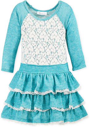 Bonnie Jean Little Girls' Lace French Terry Dress