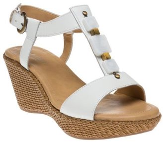 Naturalizer New Womens White Naples Leather Sandals Platforms Buckle